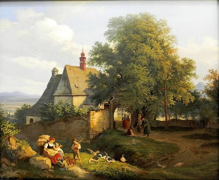 Adrian Ludwig Richter St. Anna s church in Krupka oil painting image